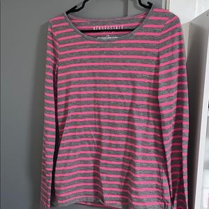 Aeropostale Pink and grey striped Longsleeve